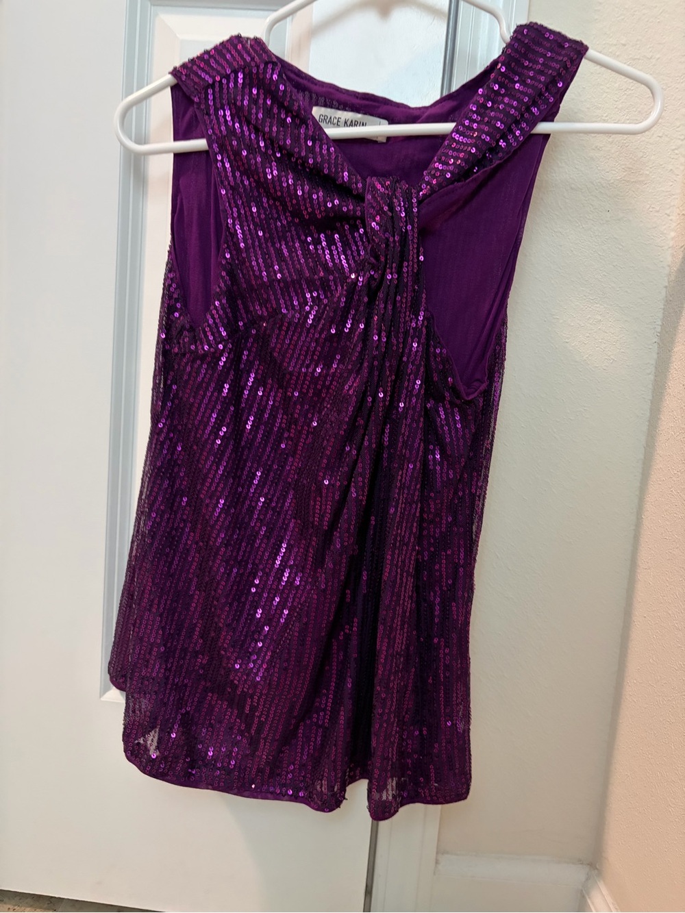 Grace Karin Purple Sequin Dress Top